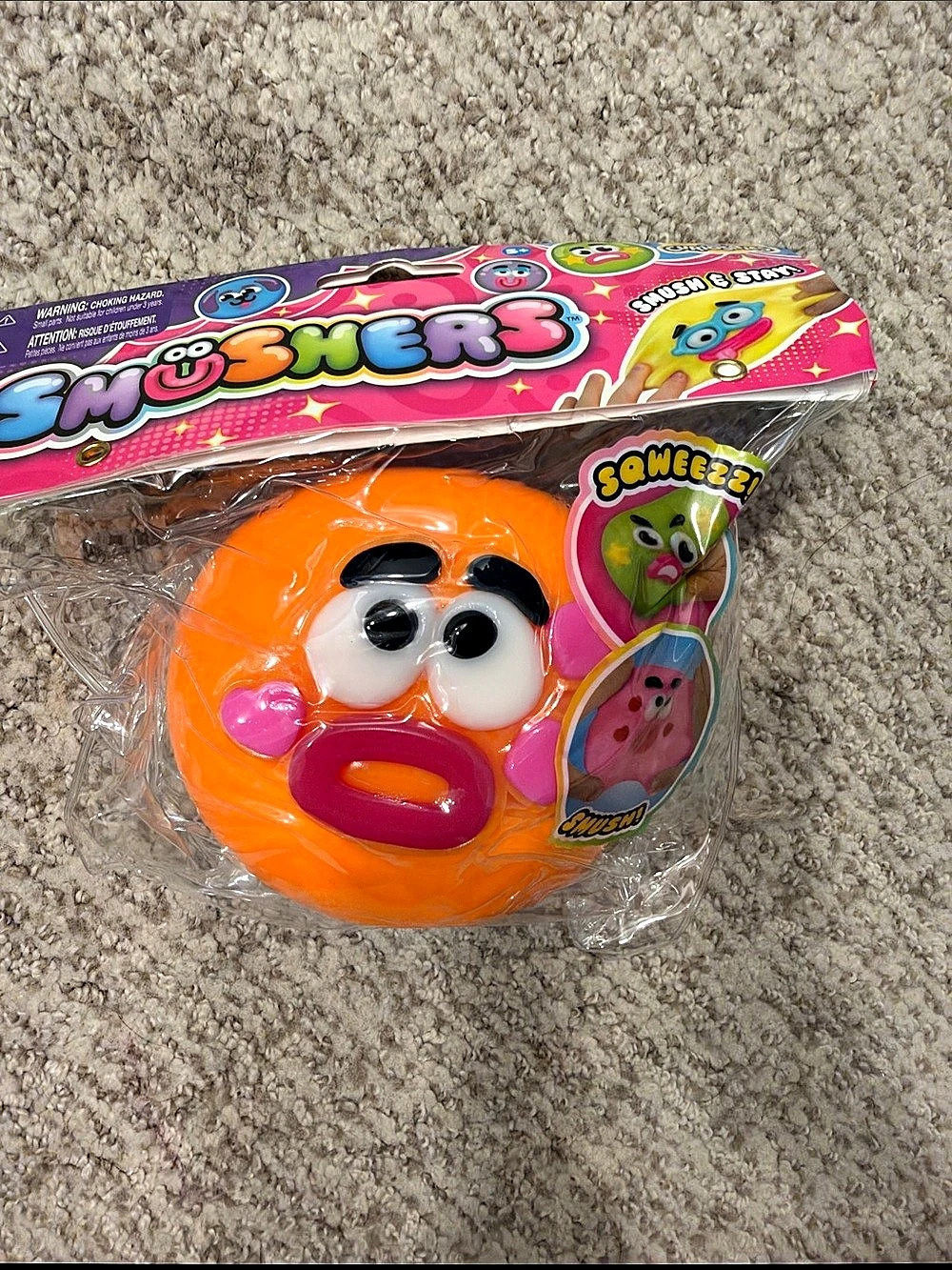 Orb Factory Squeezers Orange SMUSHERS Toy NWT